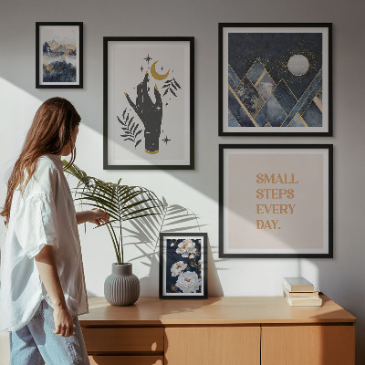 Modernes wandbilder-set Boho-Stil mit Natur und Botschaften