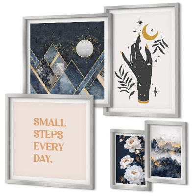 Modernes wandbilder-set Boho-Stil mit Natur und Botschaften