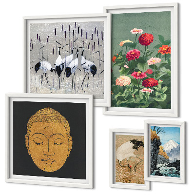 Bildergalerie-set für die wand Asiatische Landschaften Blumen