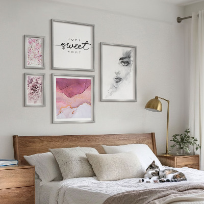 Bildergalerie-set für die wand Frauenporträts, Blumen, Pastell