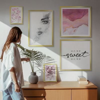 Bildergalerie-set für die wand Frauenporträts, Blumen, Pastell