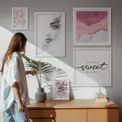 Bildergalerie-set für die wand Frauenporträts, Blumen, Pastell
