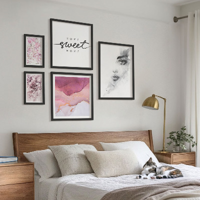 Bildergalerie-set für die wand Frauenporträts, Blumen, Pastell