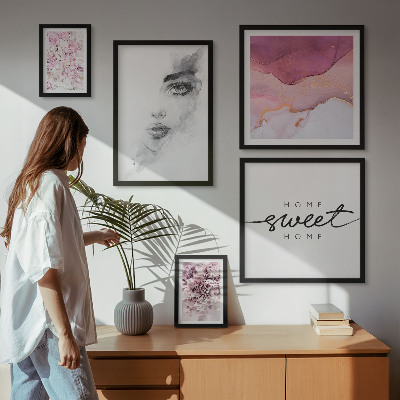 Bildergalerie-set für die wand Frauenporträts, Blumen, Pastell