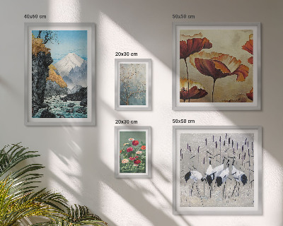 Modernes wandbilder-set Landschaften mit Blumen und Bergen