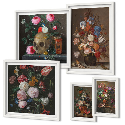 Bilderset fürs sofa Klassische Blumenkompositionen