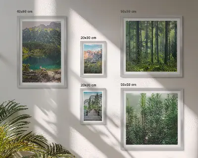 Bilderset fürs Sofa mit Berglandschaften und Wäldern
