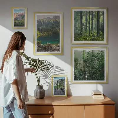 Bilderset fürs Sofa mit Berglandschaften und Wäldern