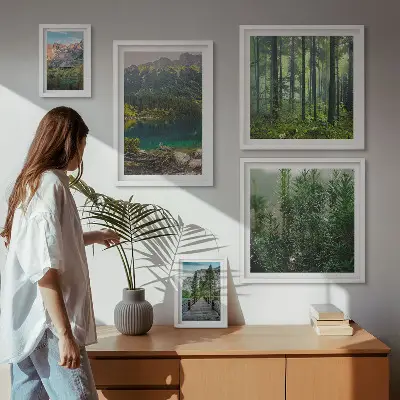 Bilderset fürs Sofa mit Berglandschaften und Wäldern