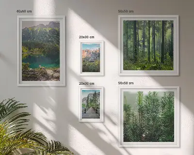 Bilderset fürs Sofa mit Berglandschaften und Wäldern