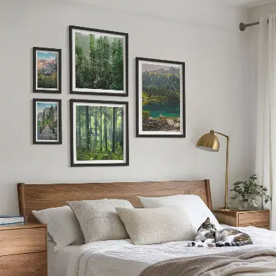 Bilderset fürs Sofa mit Berglandschaften und Wäldern