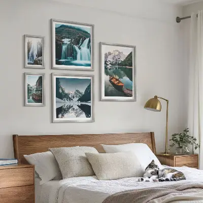 Bildergalerien-Set für die Wand mit Bergsee-Wasserfall-Motiven