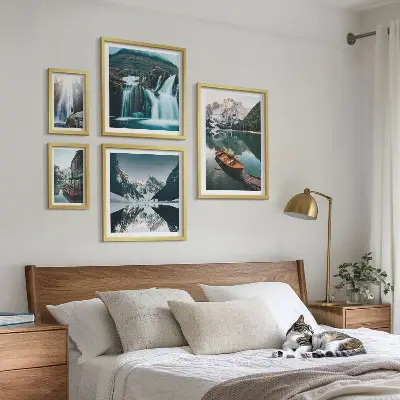 Bildergalerien-Set für die Wand mit Bergsee-Wasserfall-Motiven