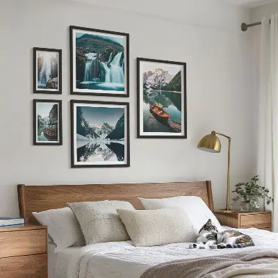 Bildergalerien-Set für die Wand mit Bergsee-Wasserfall-Motiven