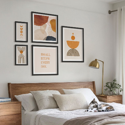 Bilderset fürs sofa Stilvolle Grafiken in Erdtönen