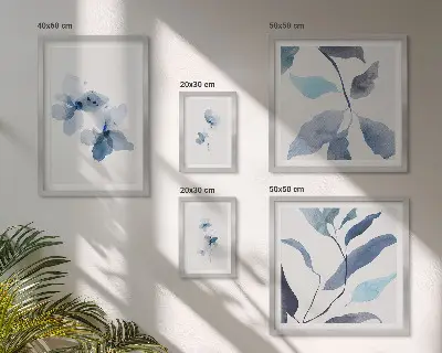 Modernes Wandbilder-Set mit stilvollen Aquarellblumen