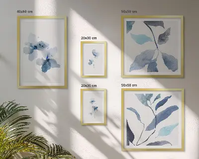 Modernes Wandbilder-Set mit stilvollen Aquarellblumen