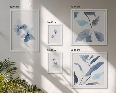 Modernes Wandbilder-Set mit stilvollen Aquarellblumen
