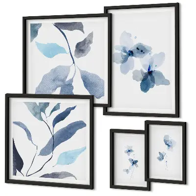 Modernes Wandbilder-Set mit stilvollen Aquarellblumen