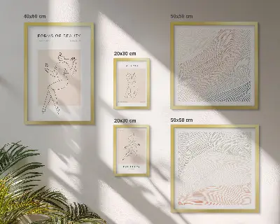 Bildergalerieset für die Wand Formen der Schönheit mit Silhouettenlinien