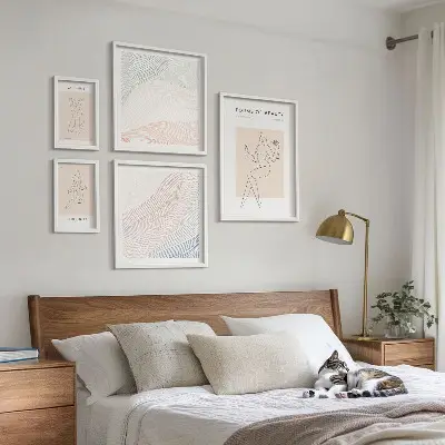 Bildergalerieset für die Wand Formen der Schönheit mit Silhouettenlinien