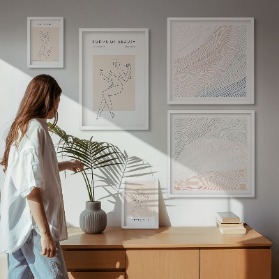 Bildergalerie-set für die wand Formen der Schönheit, Silhouettenlinien