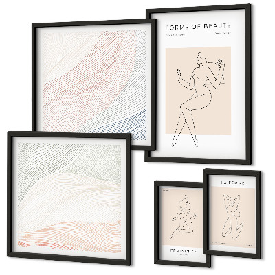 Bildergalerie-set für die wand Formen der Schönheit, Silhouettenlinien