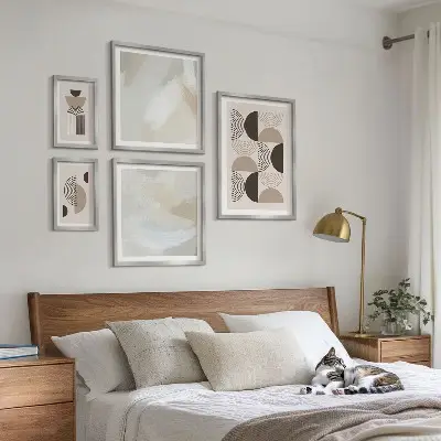 Bilderset fürs Sofa mit abstrakten geometrischen Formen