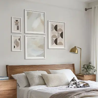 Bilderset fürs Sofa mit abstrakten geometrischen Formen