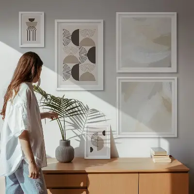 Bilderset fürs Sofa mit abstrakten geometrischen Formen
