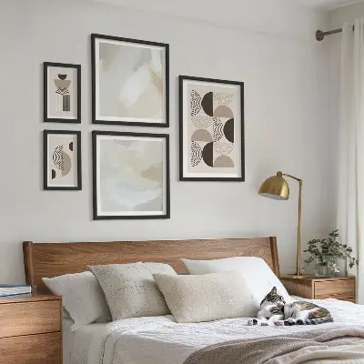 Bilderset fürs Sofa mit abstrakten geometrischen Formen