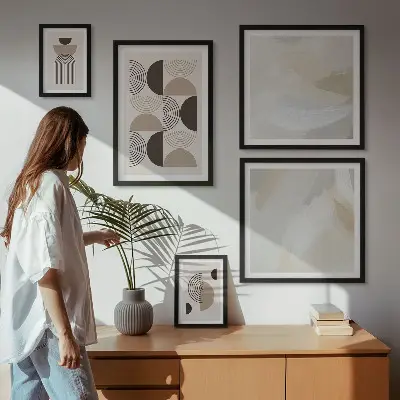 Bilderset fürs Sofa mit abstrakten geometrischen Formen