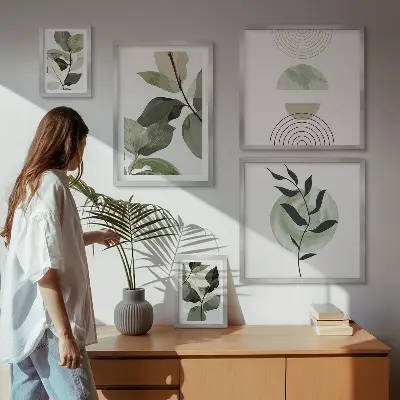Bildergalerie-Set für die Wand mit skandinavischen Pflanzenmotiven