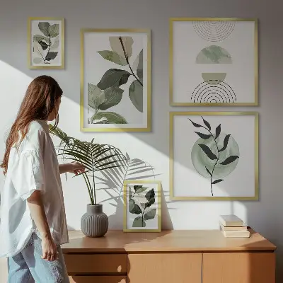 Bildergalerie-Set für die Wand mit skandinavischen Pflanzenmotiven