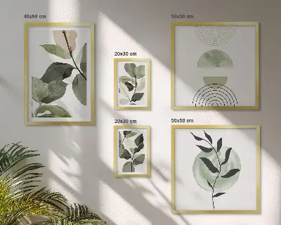 Bildergalerie-Set für die Wand mit skandinavischen Pflanzenmotiven