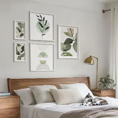 Bildergalerie-Set für die Wand mit skandinavischen Pflanzenmotiven