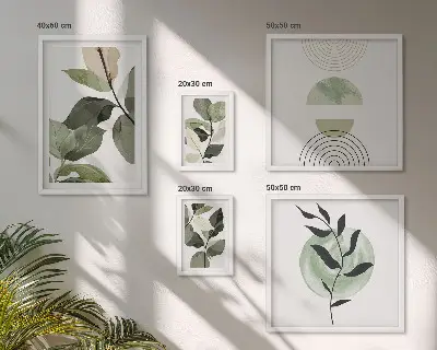 Bildergalerie-Set für die Wand mit skandinavischen Pflanzenmotiven