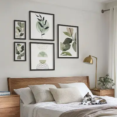 Bildergalerie-Set für die Wand mit skandinavischen Pflanzenmotiven