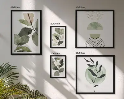 Bildergalerie-Set für die Wand mit skandinavischen Pflanzenmotiven