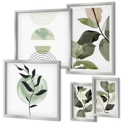 Bildergalerie-Set für die Wand mit skandinavischen Pflanzenmotiven