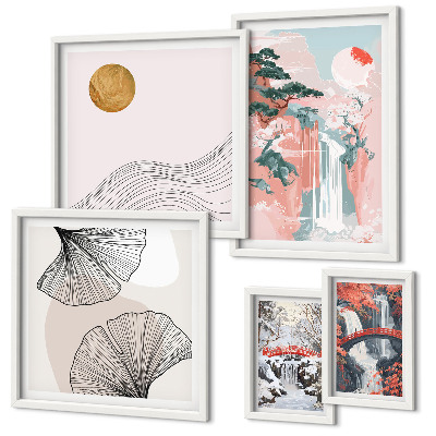 Bildergalerie-set für die wand Wasserfalllandschaften Japans