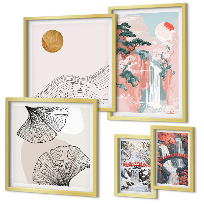 Bildergalerie-set für die wand Wasserfalllandschaften Japans