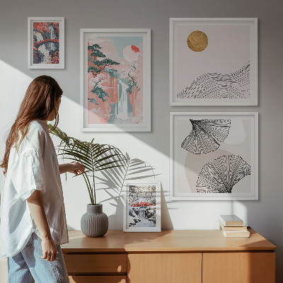 Bildergalerie-set für die wand Wasserfalllandschaften Japans