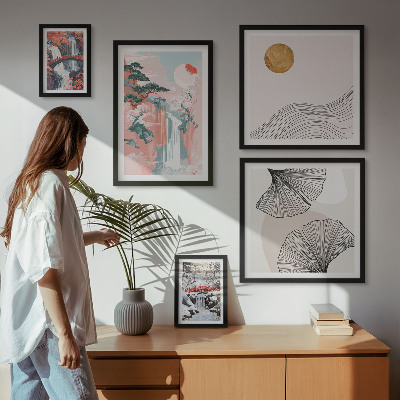 Bildergalerie-set für die wand Wasserfalllandschaften Japans