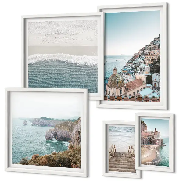 Bildergalerien-Set für die Wand mit dem Motiv Landschaften einer Küstenstadt
