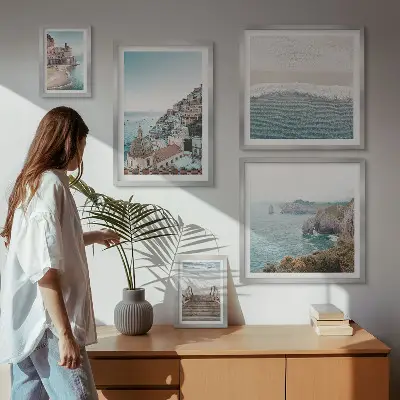 Bildergalerien-Set für die Wand mit dem Motiv Landschaften einer Küstenstadt