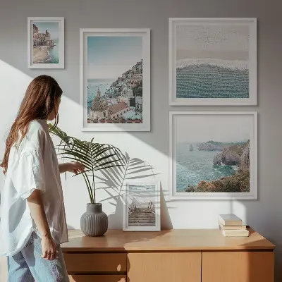Bildergalerien-Set für die Wand mit dem Motiv Landschaften einer Küstenstadt