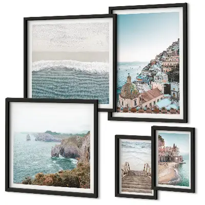Bildergalerien-Set für die Wand mit dem Motiv Landschaften einer Küstenstadt