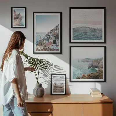 Bildergalerien-Set für die Wand mit dem Motiv Landschaften einer Küstenstadt