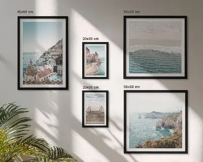 Bildergalerien-Set für die Wand mit dem Motiv Landschaften einer Küstenstadt